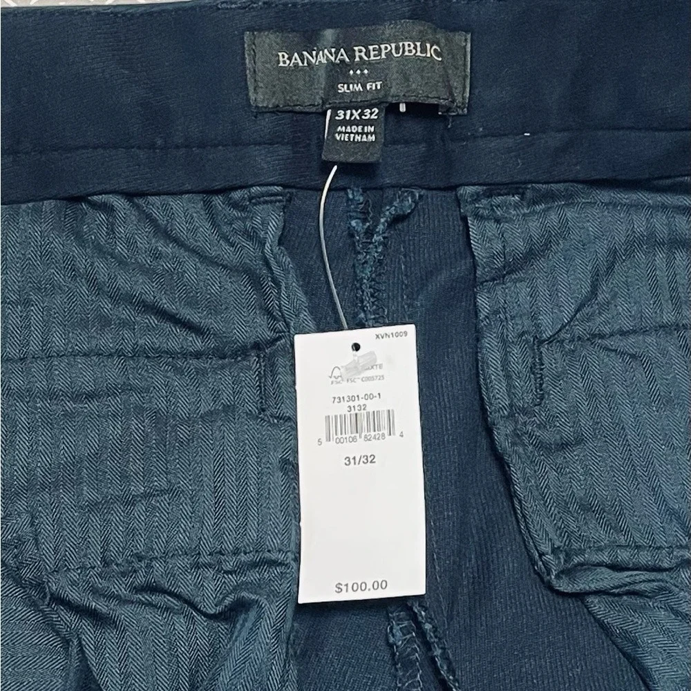 Banana Republic Slim Fit Navy‎ Blue Chino Pants Mens 31x32 731301 NWT